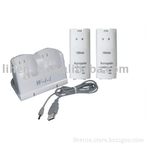 Twin Charger Stand & Remote Battery for Wii
